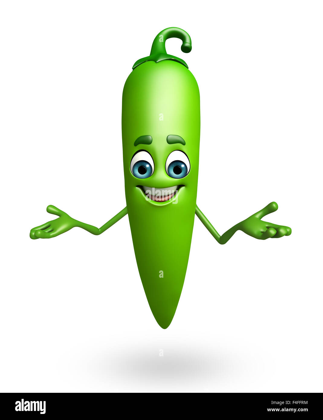 3d rendered illustration green chili hi-res stock photography and
