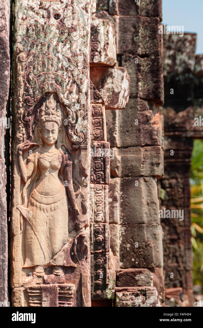 Apsara Stone carving at temple Stock Photo