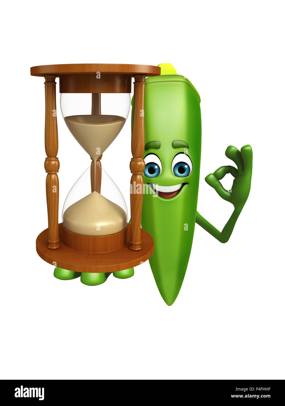 3d rendered illustration of ladyfinger cartoon character Stock Photo