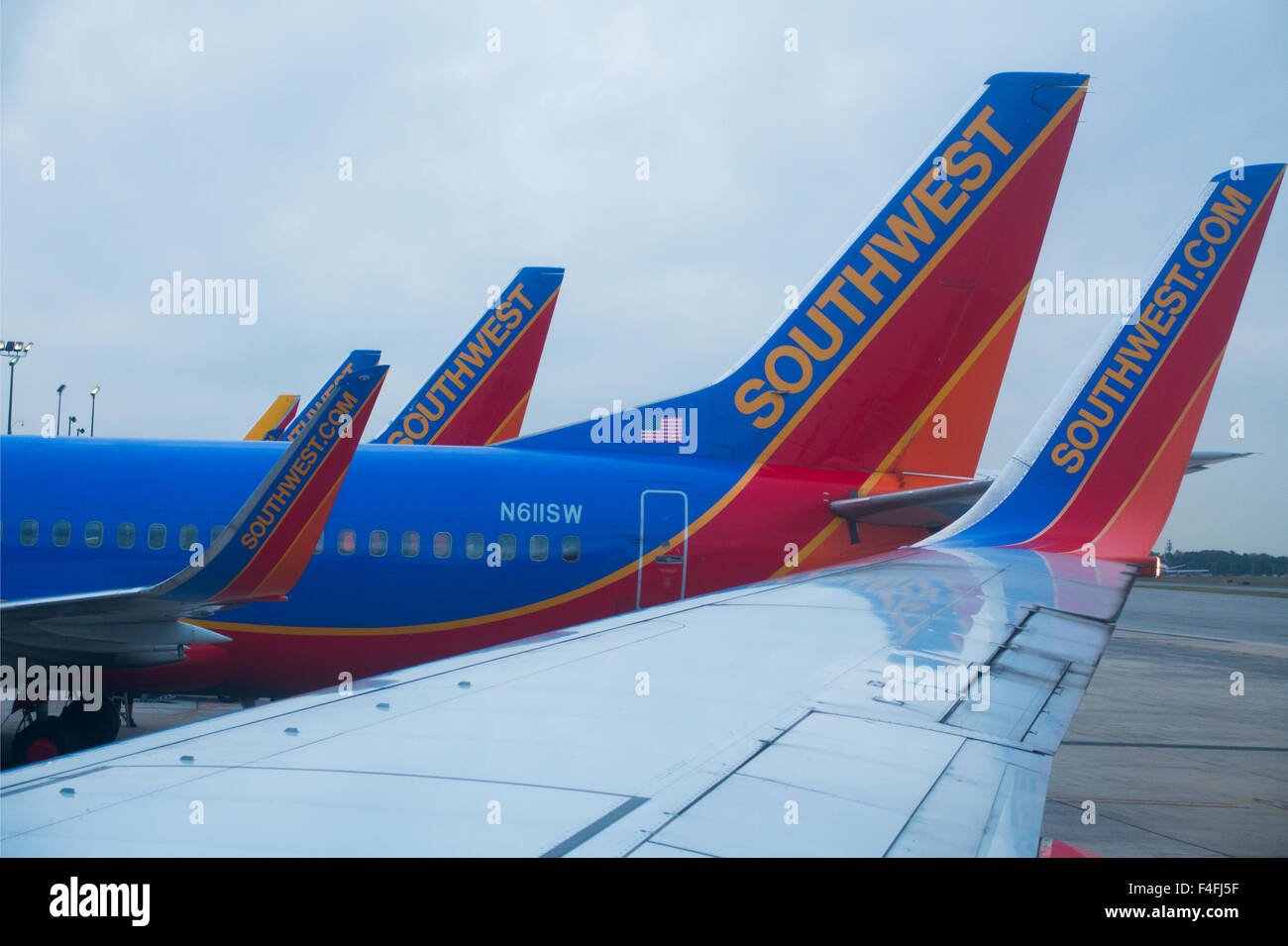 Southwest airlines plane leaving Baltimore airport Stock Photo