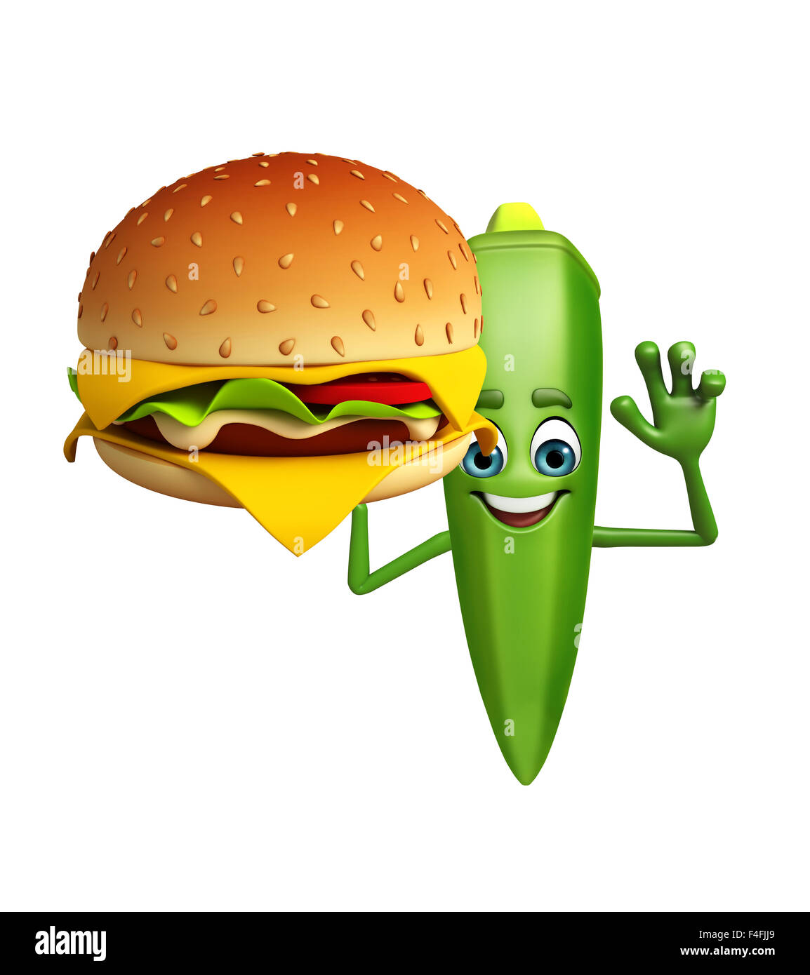 3d rendered illustration of ladyfinger cartoon character Stock Photo
