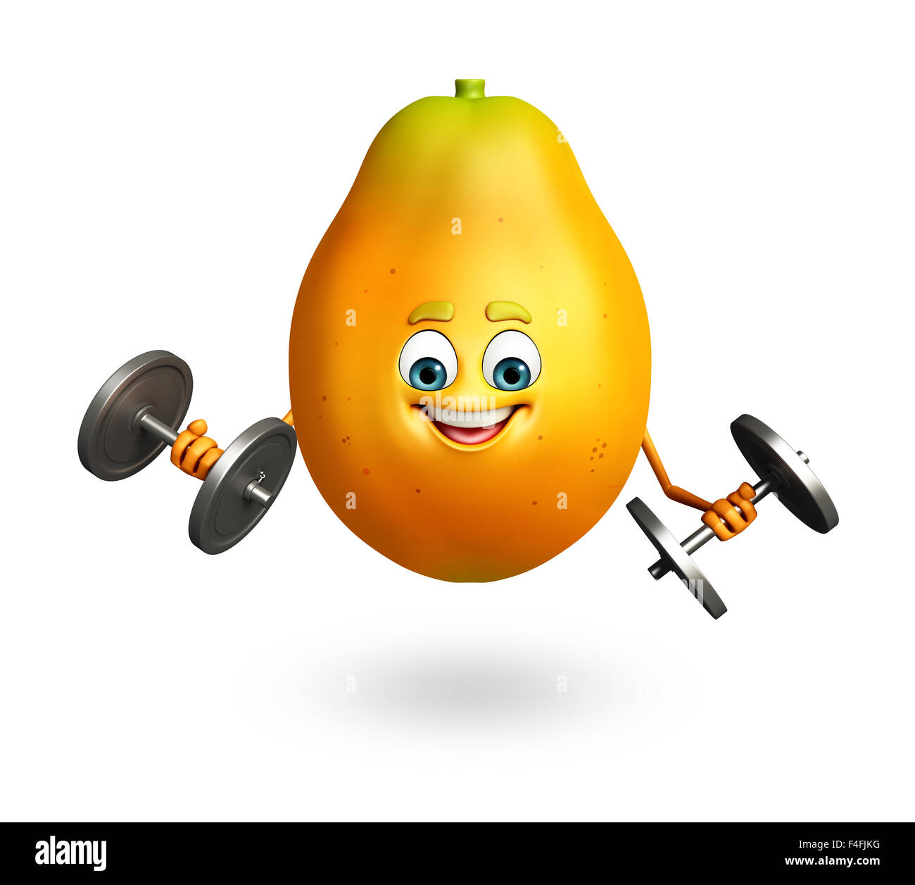 3d rendered illustration papaya cartoon hires stock photography and