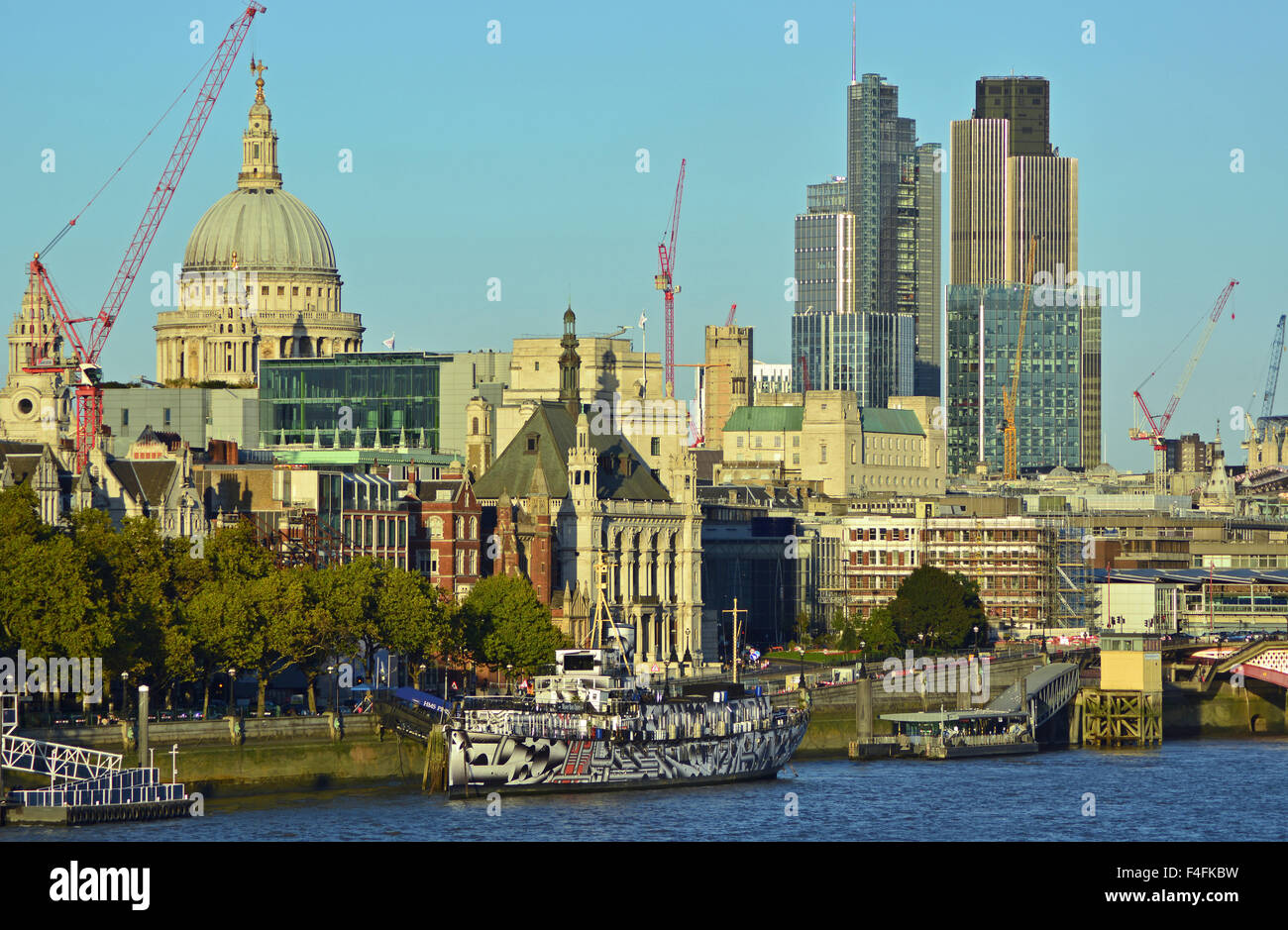 View towards St Paul's and the commercial hub of London with a ...