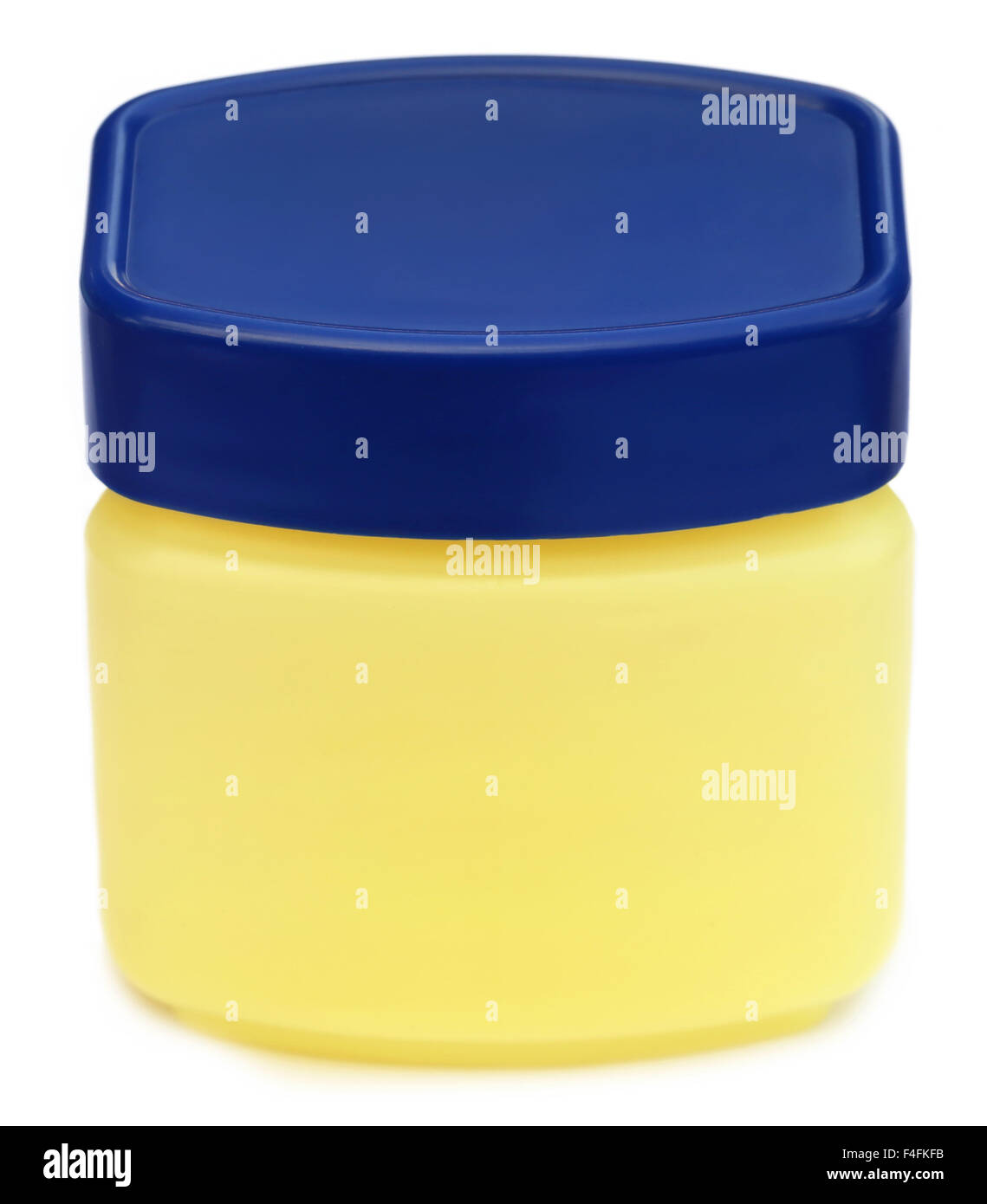 Jar for petroleum jelly over white background Stock Photo