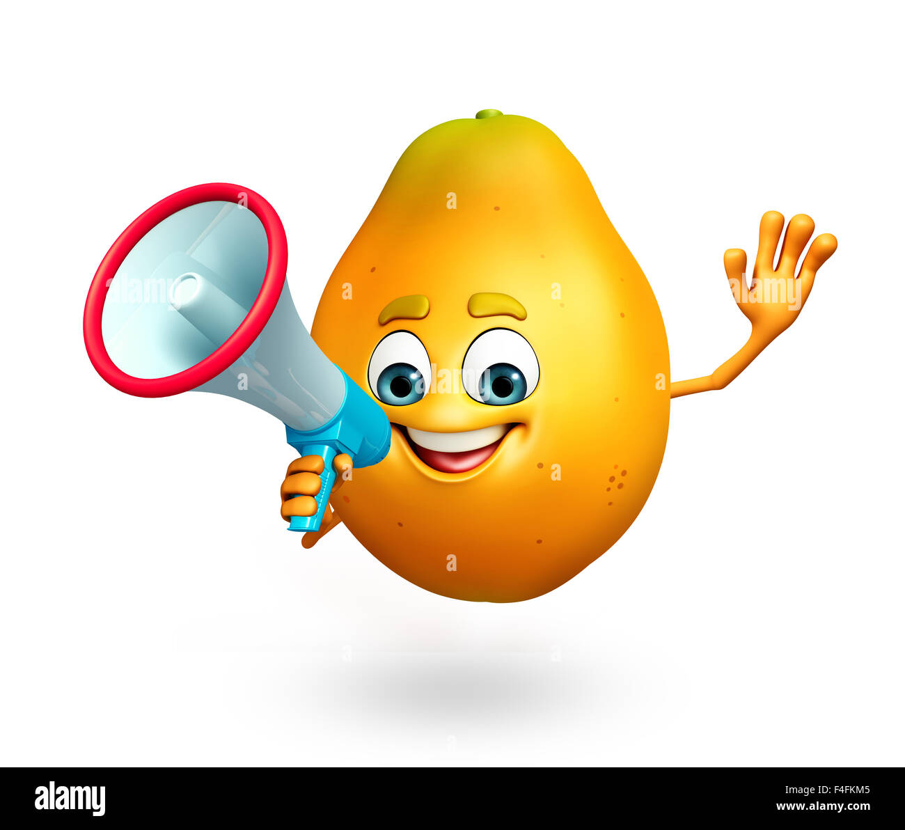 3d rendered illustration papaya cartoon hires stock photography and