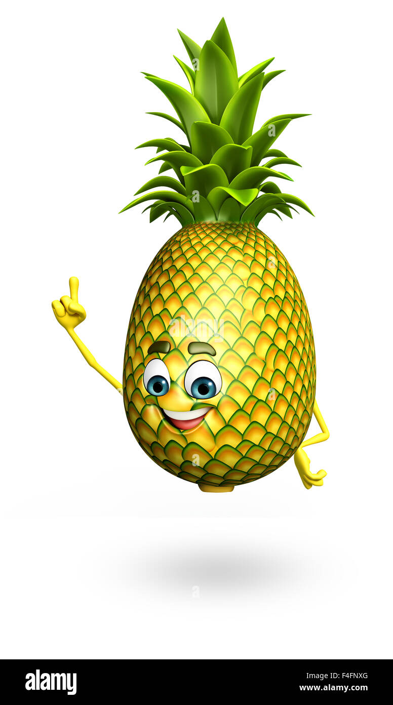 3d rendered illustration of pineapple cartoon character Stock Photo Alamy