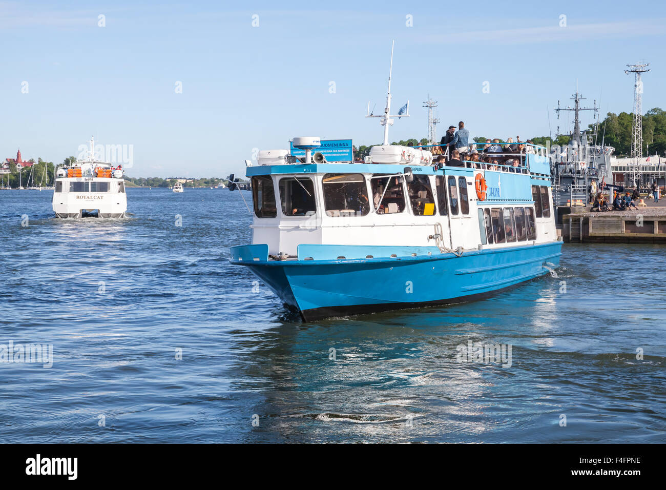 Helsinki, Finland - June 12, 2015: Small passenger ship Chapman operated by JT-Line in port of Helsinki Stock Photo