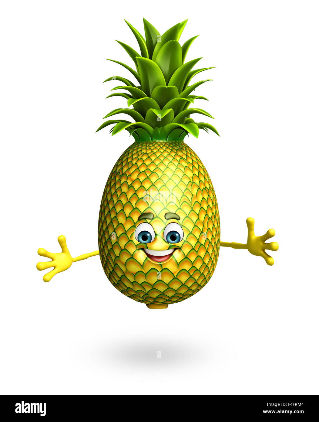 3d rendered illustration of pineapple cartoon character Stock Photo - Alamy
