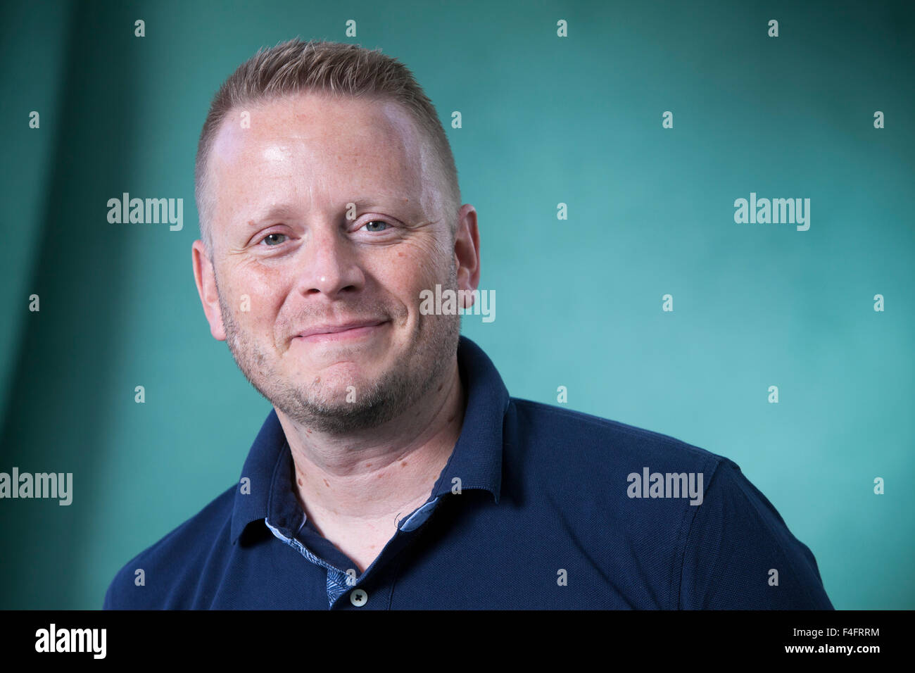 Patrick Ness, the American-born English author of young adult fiction, at the Edinburgh International Book Festival 2015. Stock Photo