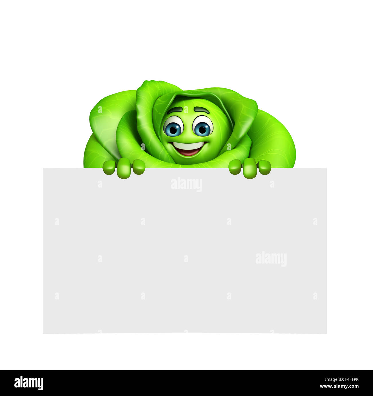 3d rendered illustration of cartoon character of cabbage Stock Photo ...