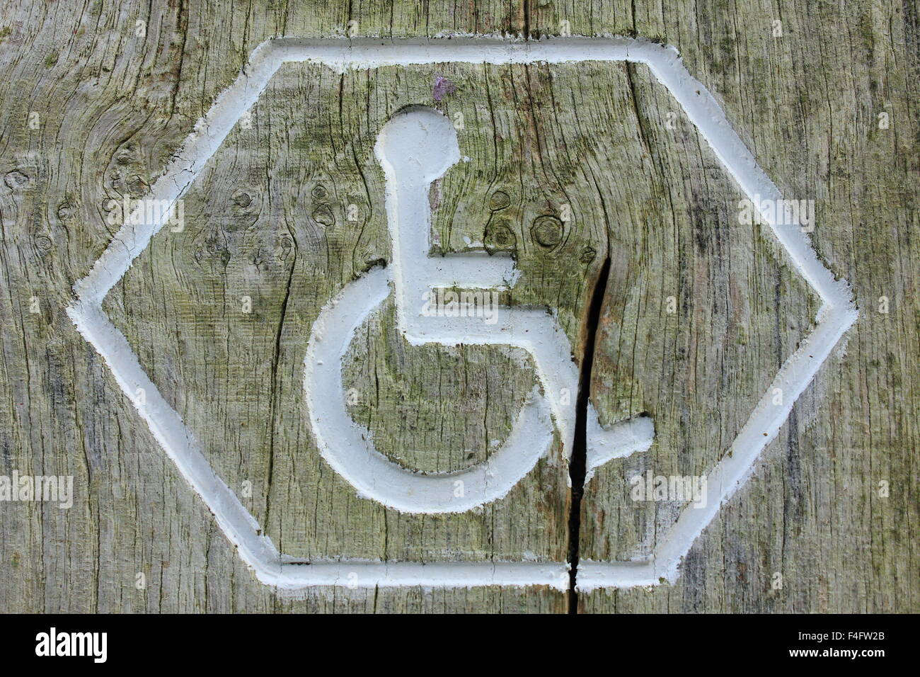Sign depicting a wheelchair friendly path in the countryside Stock ...
