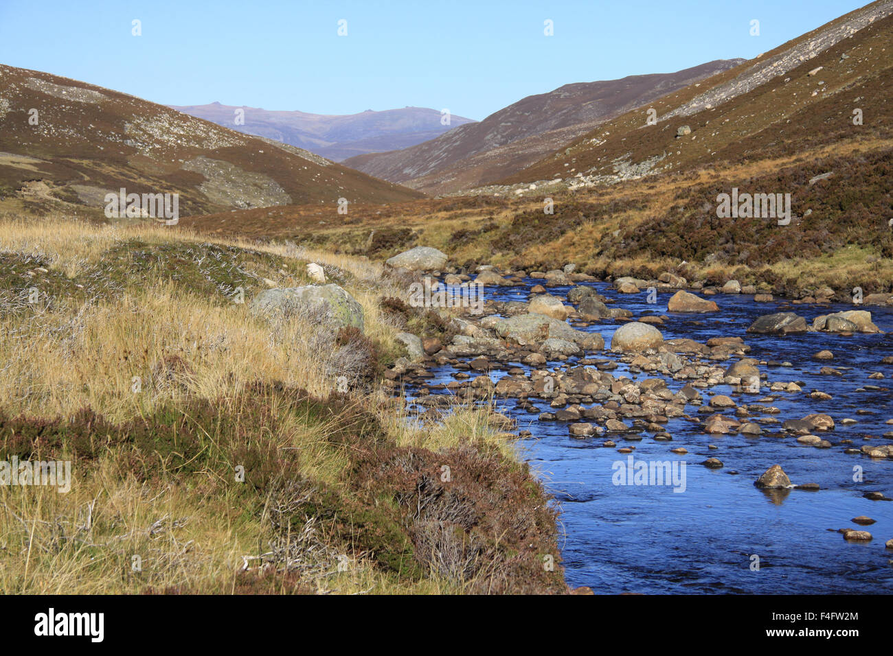 View into the route burn valley with route burn river hires stock