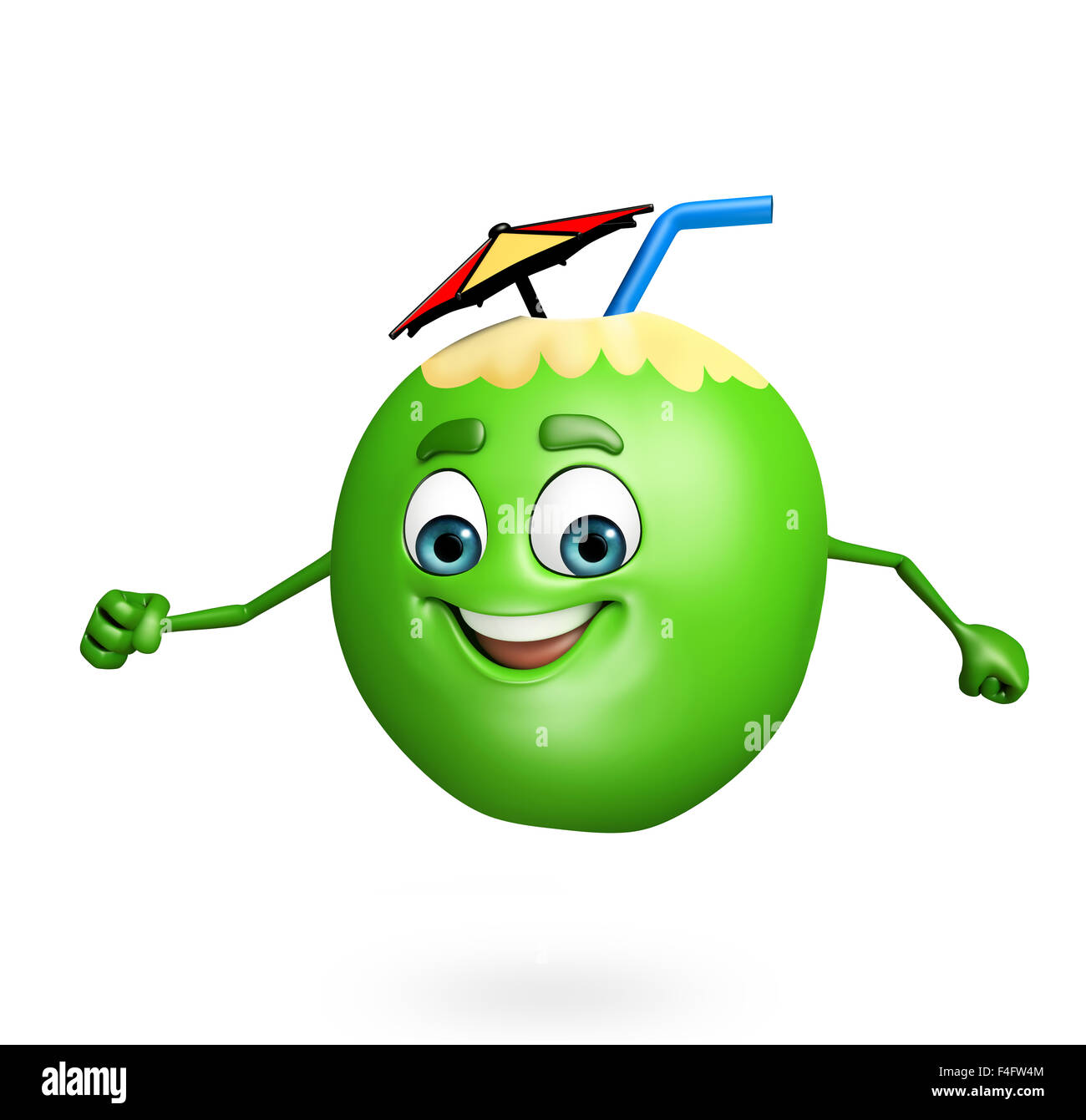 3d rendered illustration of coconut cartoon character Stock Photo - Alamy