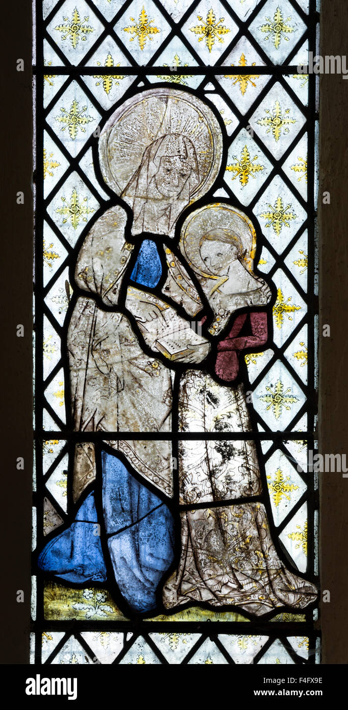 Medieval stained glass in the Church of the Assumption, Beckley