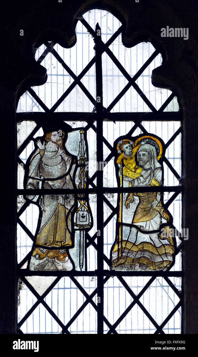 Medieval stained glass in the Church of the Assumption, Beckley
