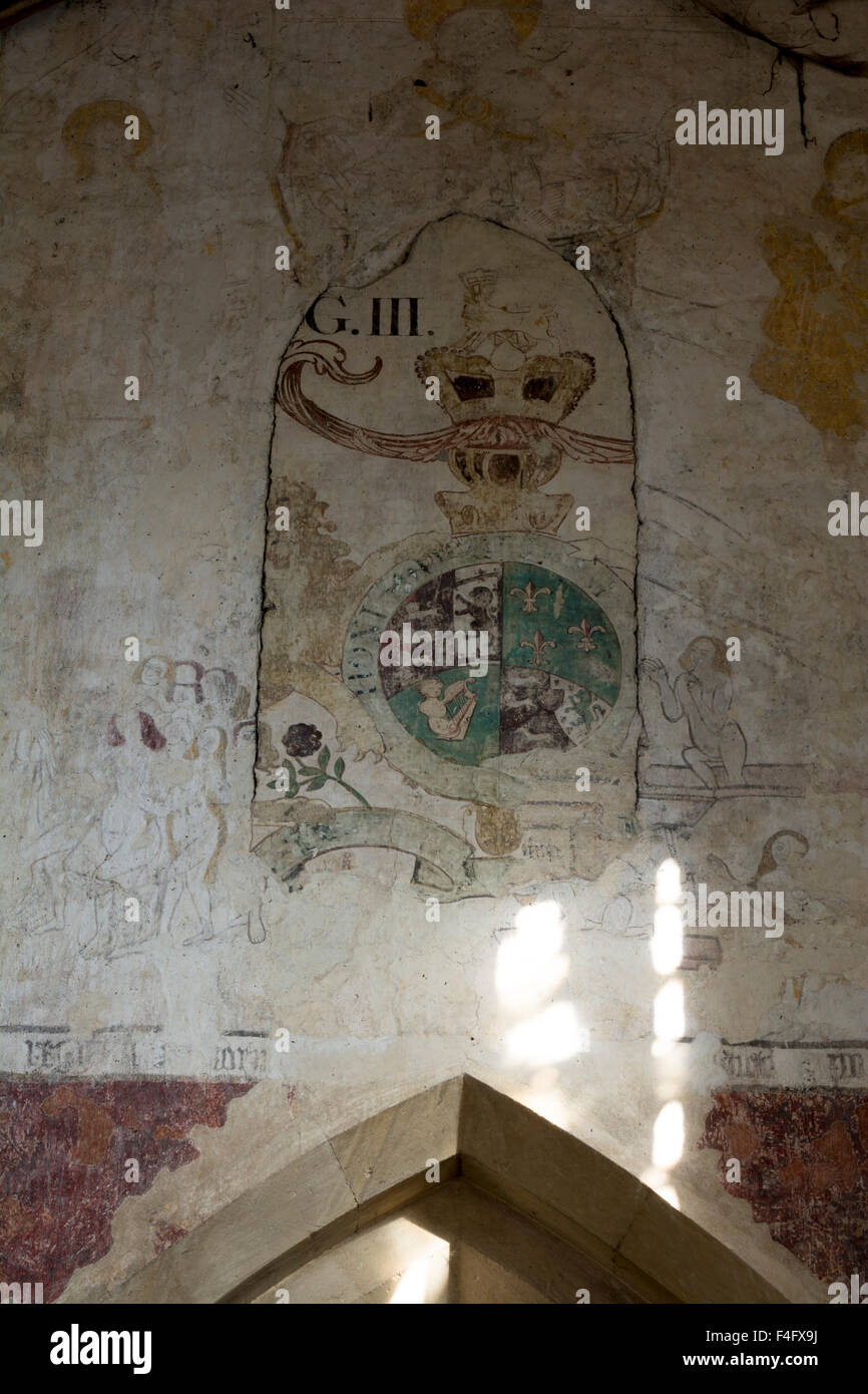 Medieval wall painting in the Church of the Assumption, Beckley