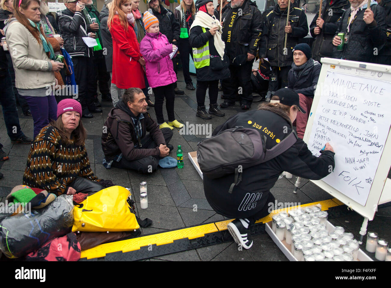 Copenhagen, Denmark, October 17th, 2015. Homeless attending UN’s Stock