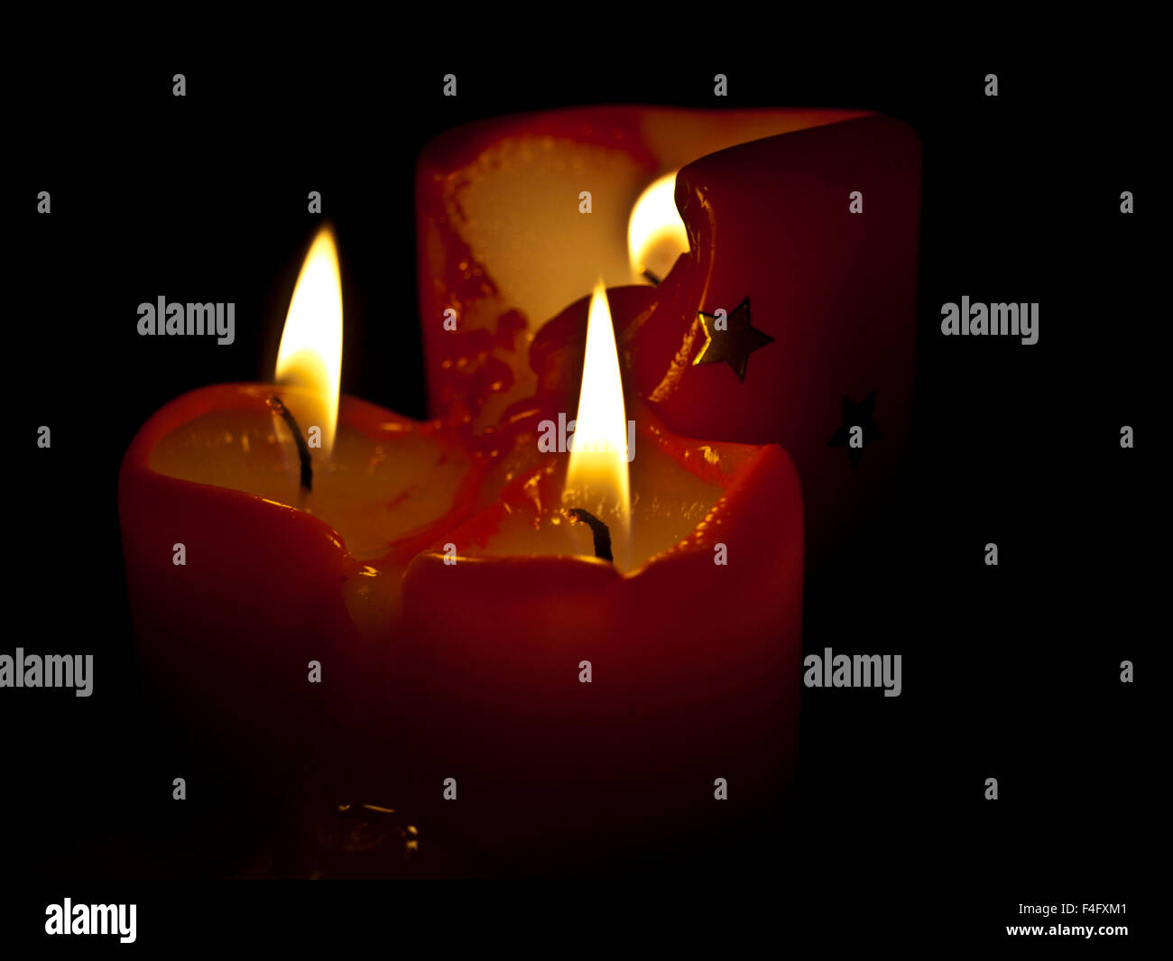 Lightning candles in the dark Stock Photo Alamy