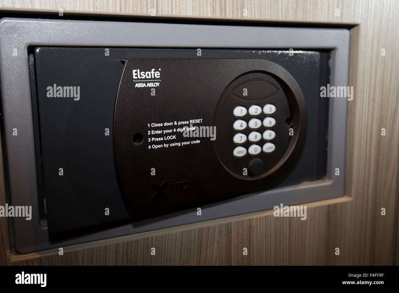 hotel bedroom wall safe combination keypad Elsafe Stock Photo Alamy