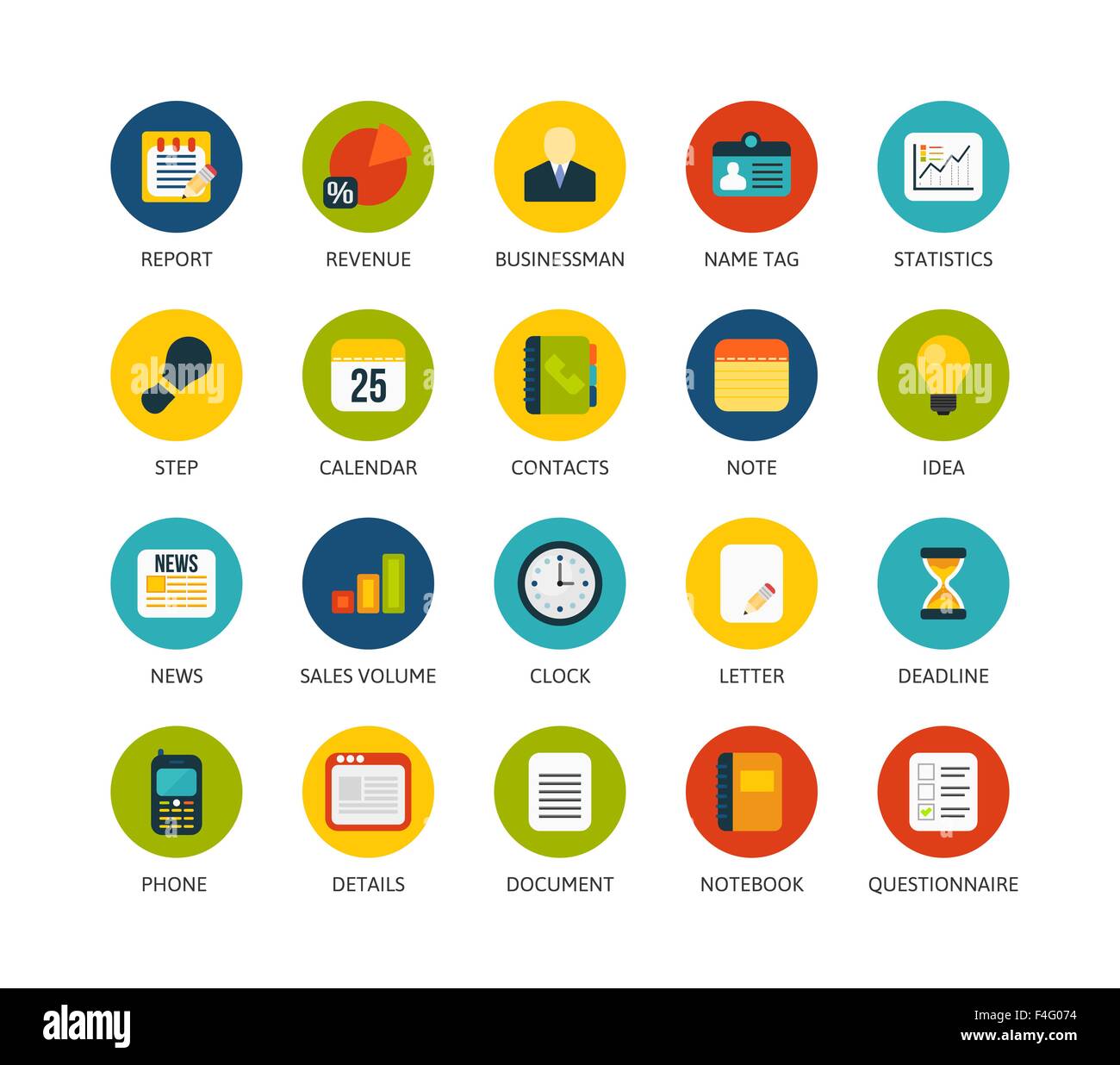 Round icons thin flat design, modern line stroke style Stock Vector ...
