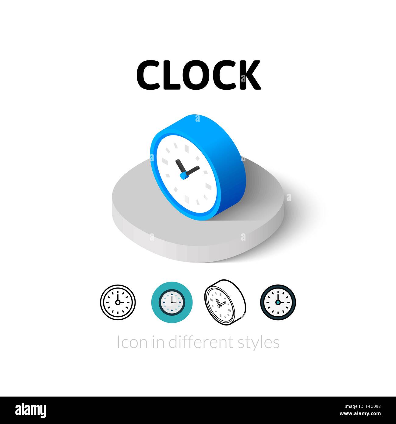 Clock icon in different style Stock Vector Image & Art - Alamy