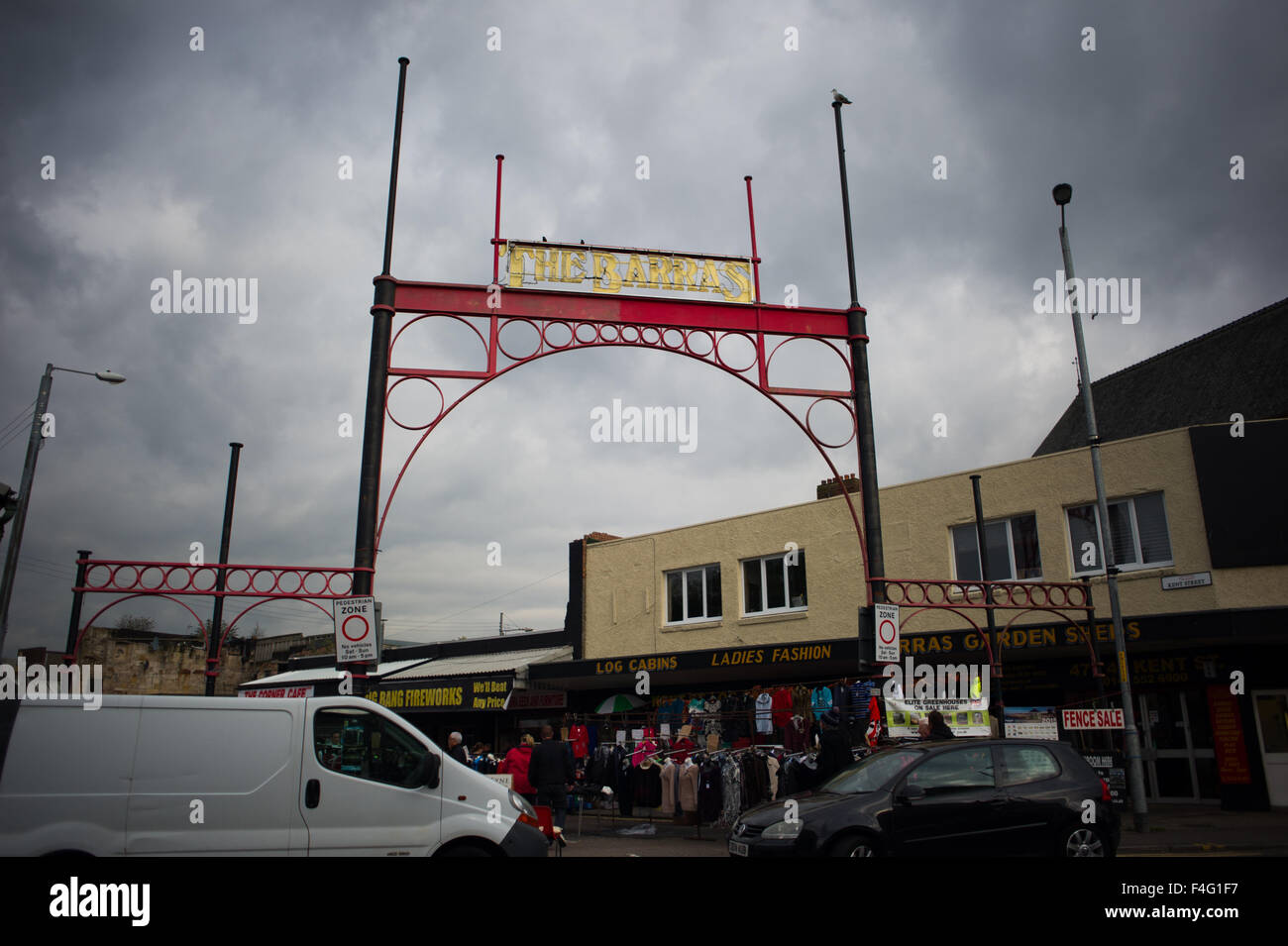 Entrance to the Barras market in Glasgow, Scotland, UK. Stock Photo