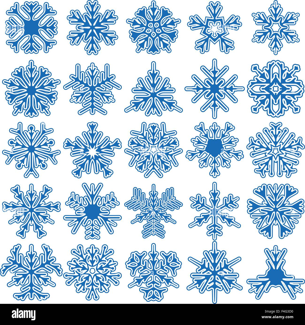 Set of 25 vector snowflakes Stock Vector Image & Art - Alamy