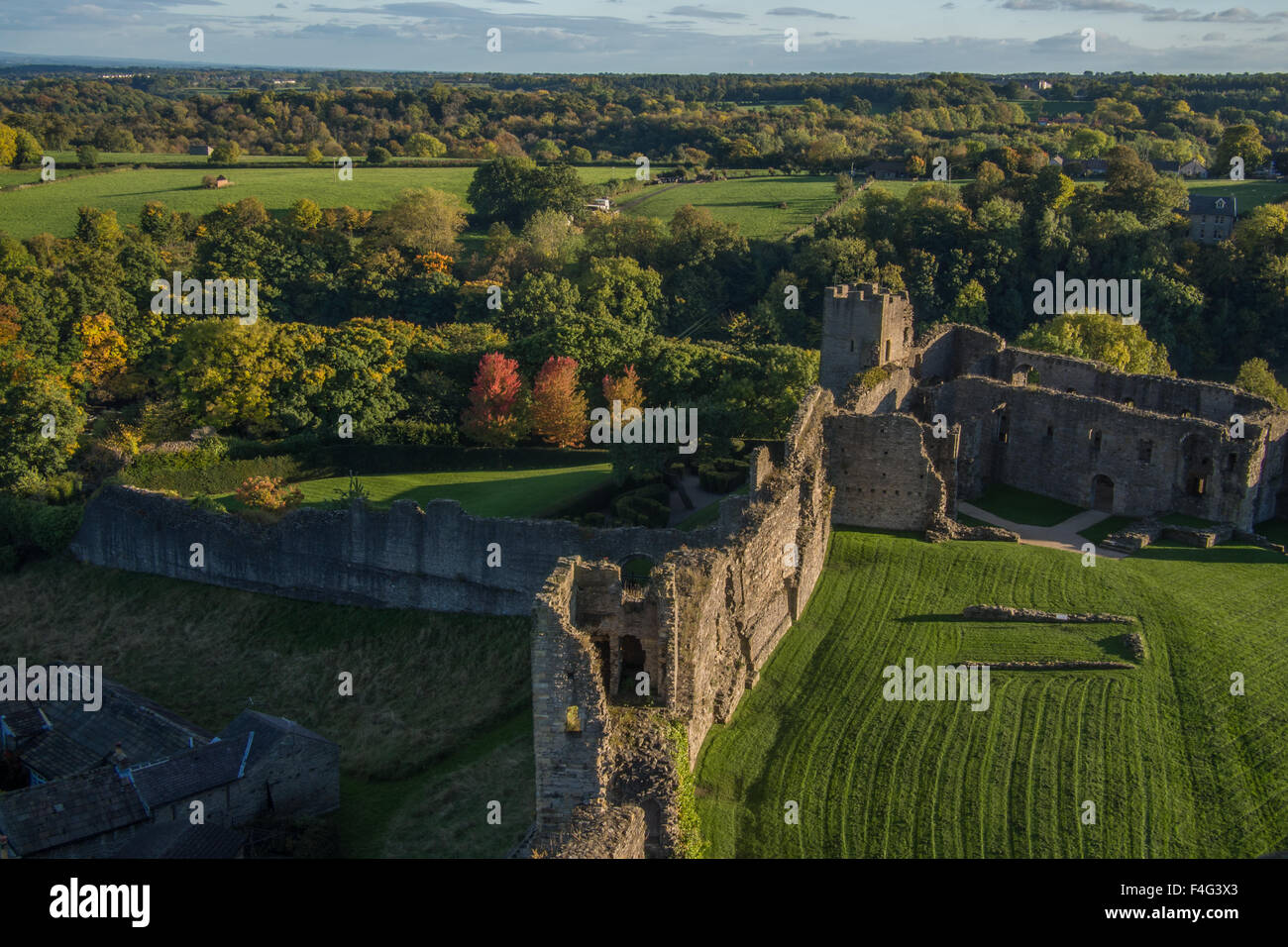 Richmond Castle, Richmond, Richmondshire, North Yorkshire, England. Stock Photo