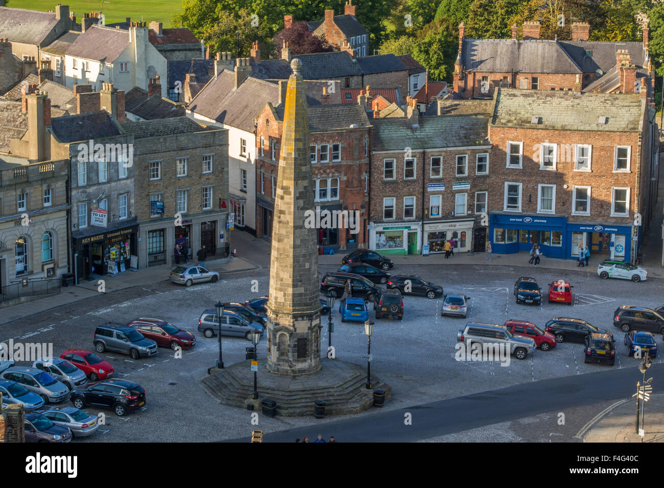 Richmond town centre including the Obelisk, Richmondshire, North
