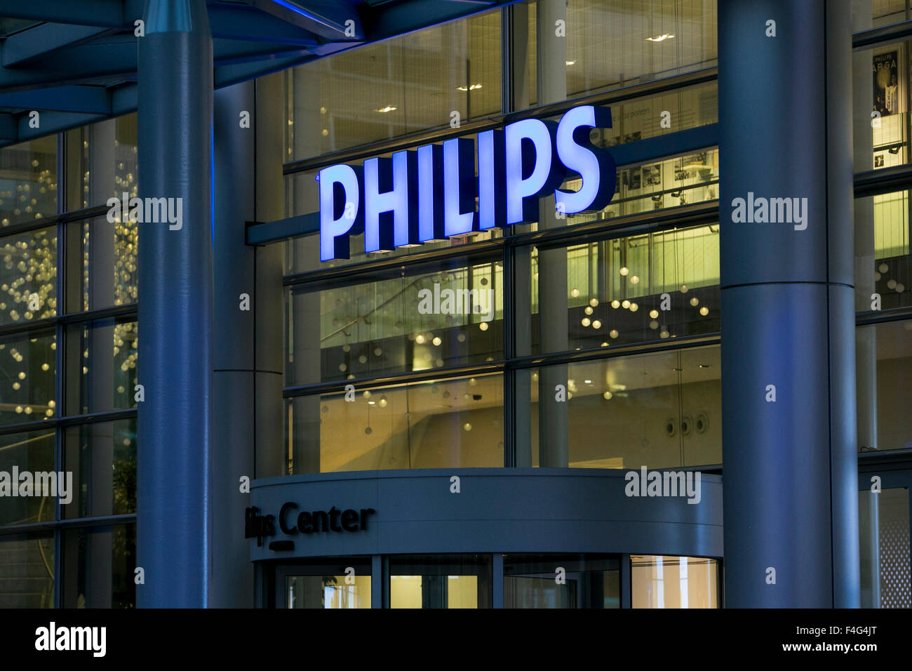 A logo sign outside of the headquarters of Koninklijke Philips N.V. in  Amsterdam, Netherlands on October 2, 2015 Stock Photo - Alamy