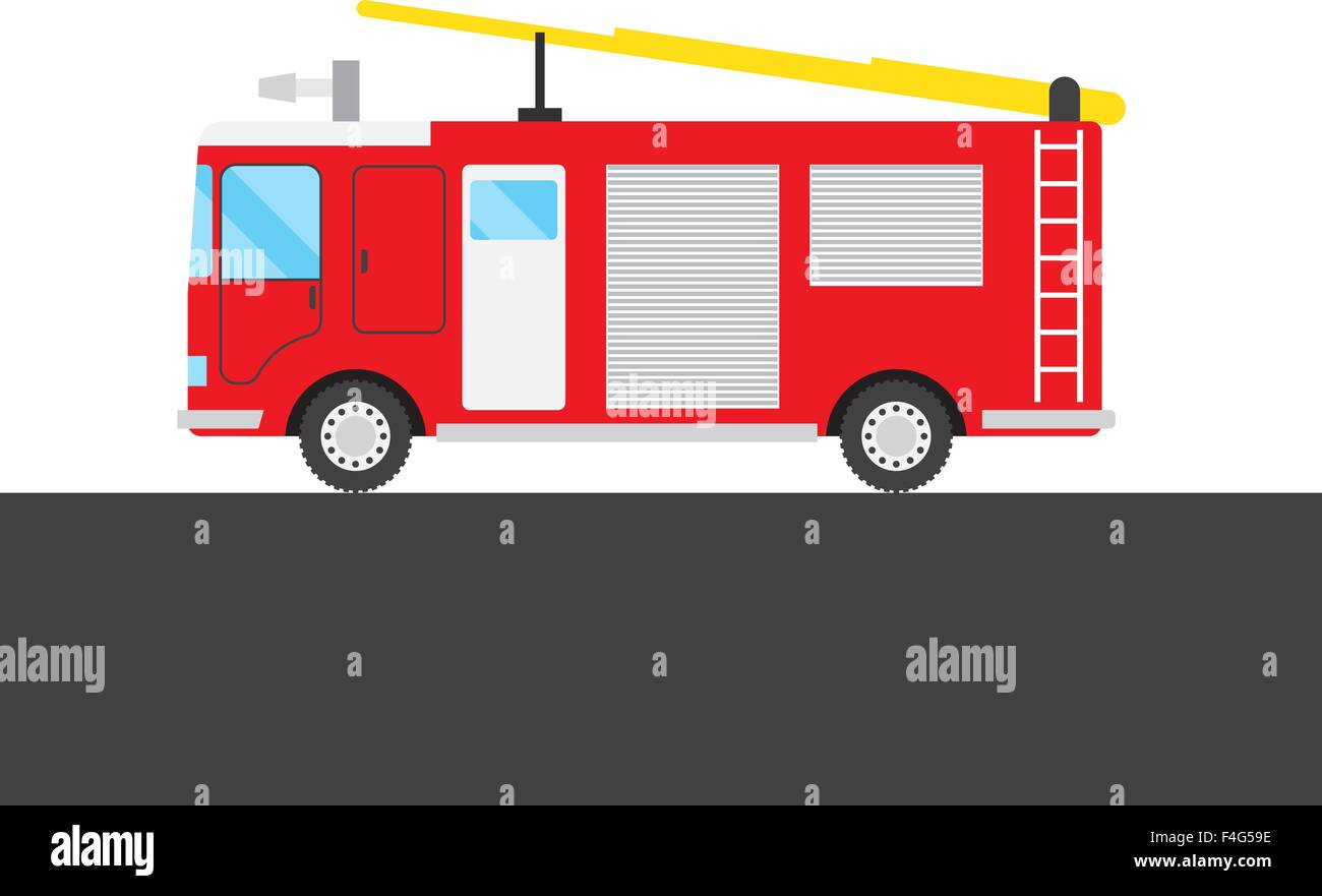 Red fire-engine picture Stock Vector Image & Art - Alamy