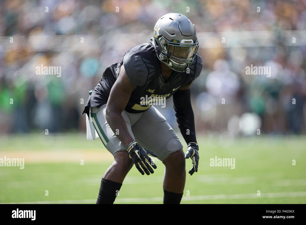 Waco, Texas, USA. 17th Oct, 2015. during the NCAA football game between the West Virginia Mountaineers and Baylor Bears at McLane Stadium in Waco, Texas. JP Waldron/Cal Sport Media/Alamy Live News Stock Photo