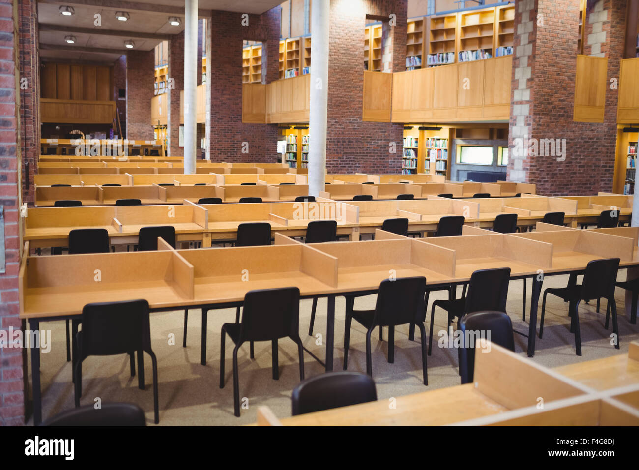 Empty seats in row at library Stock Photo