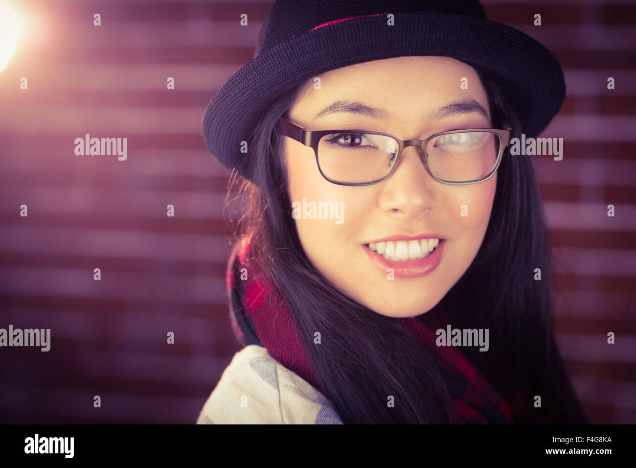 Attractive hipster posing with glasses Stock Photo