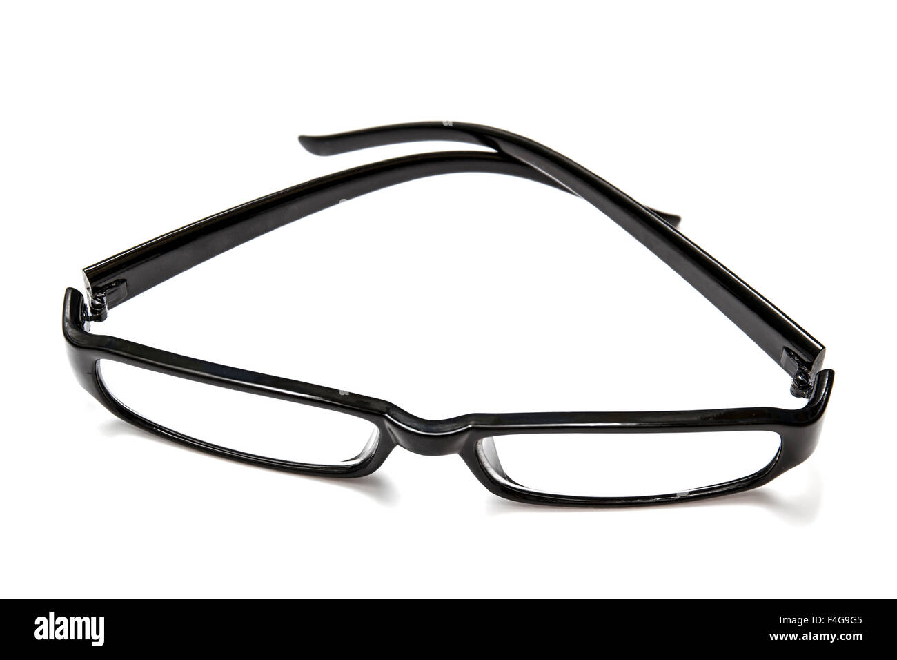Black reading glasses isolated on white Stock Photo - Alamy