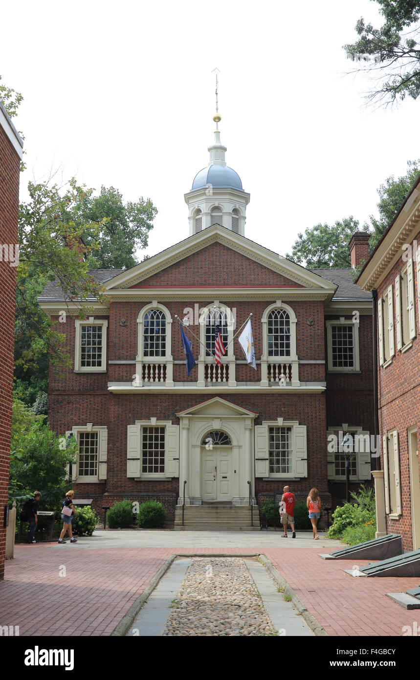Carpenters' Hall, erected between 1770 and 1774 by the Carpenters' Company of Philadelphia