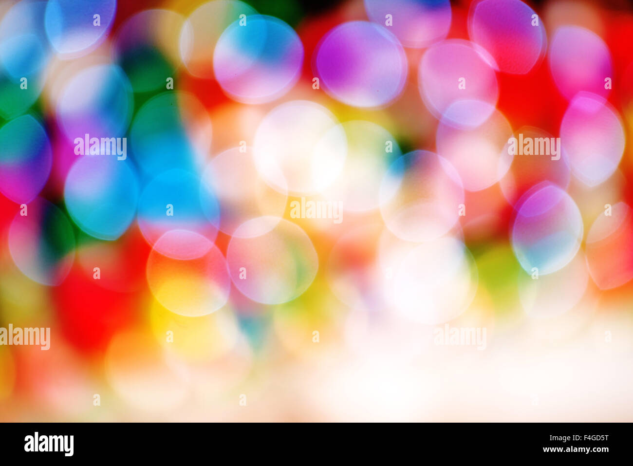 Beautiful Christmas Light Bokeh, Colorful Abstract Holiday Background Stock Photo