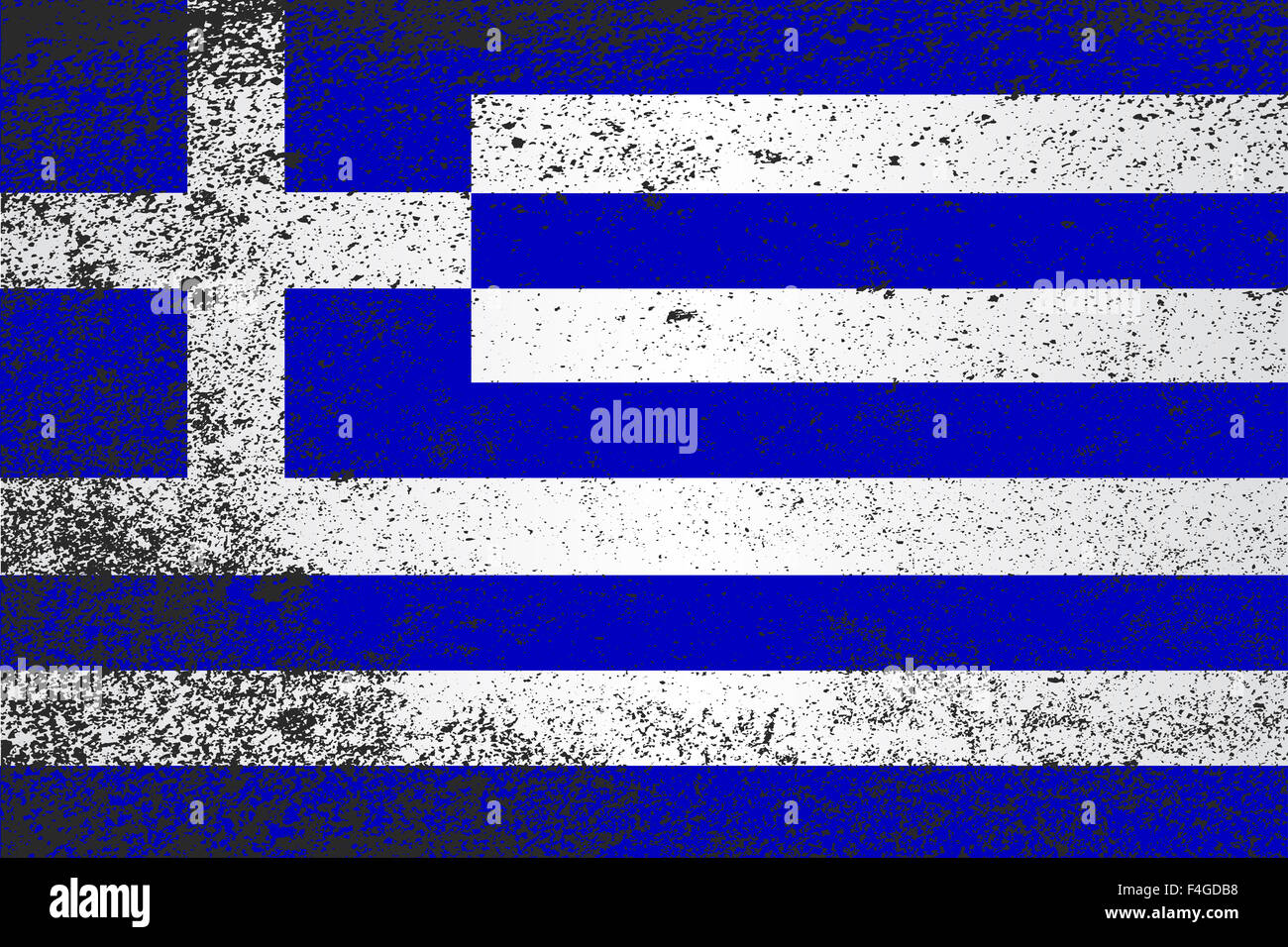 The flag of Greece in stripes with grunge effect Stock Photo Alamy