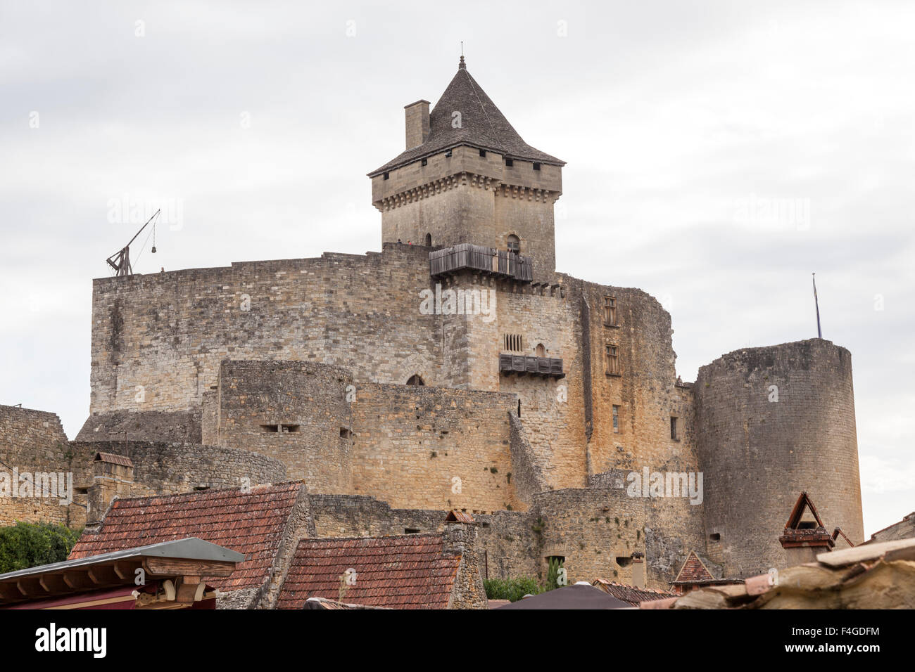 The Castelnaud la Chapelle castle, in the black Perigord (Dordogne - France). Le château de Castelnaud la Chapelle en Périgord. Stock Photo