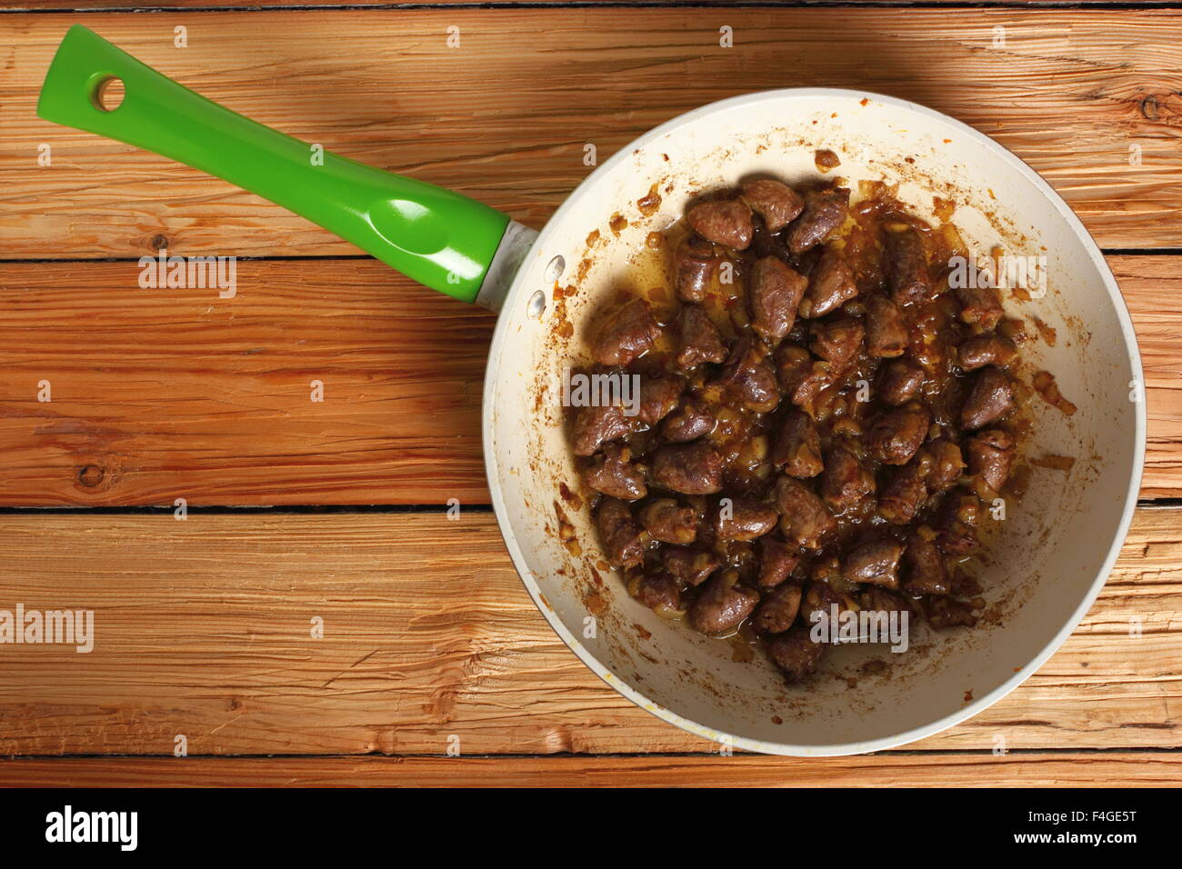 Frying Chicken Hearts Stock Photo Alamy