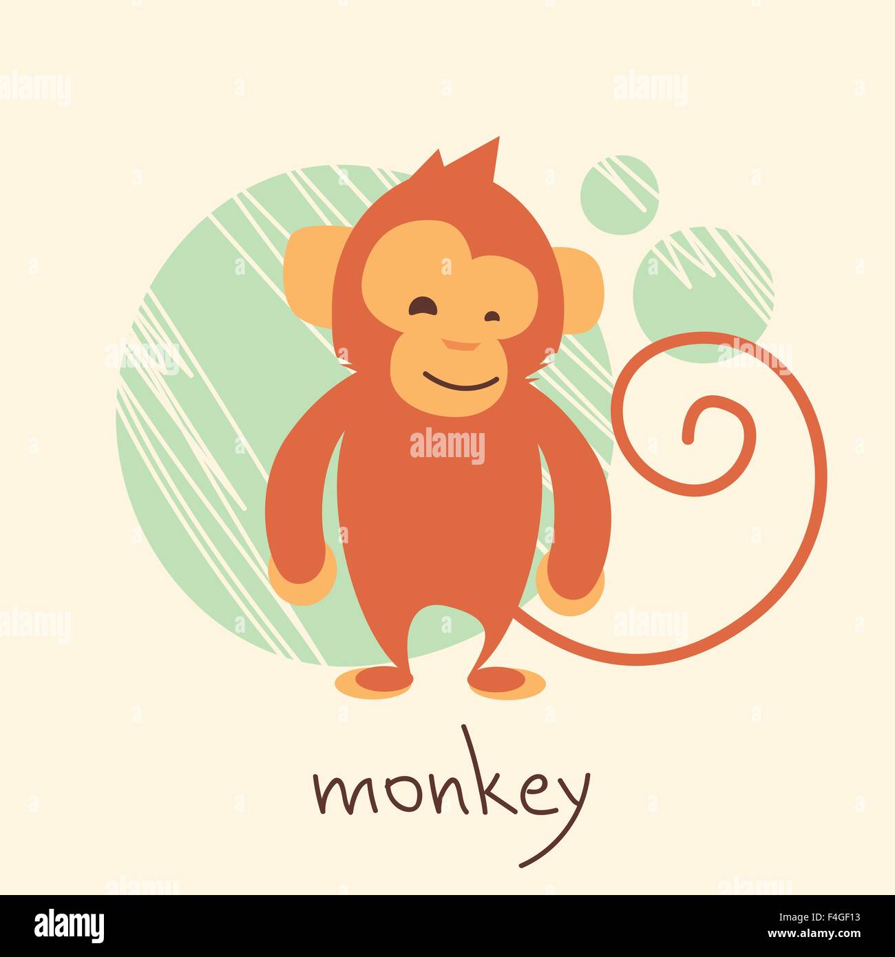 Cute Baby Monkey Cartoon Sitting Stock Vector - Illustration of animal,  chibi: 225804303