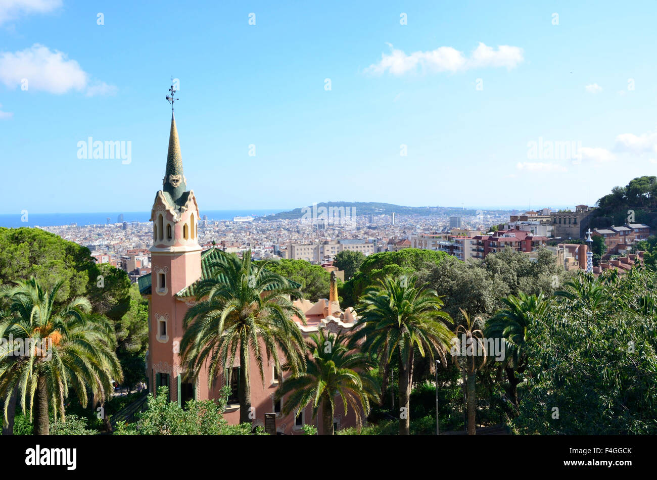 Park Guell Barcelona Gaudi house Stock Photo