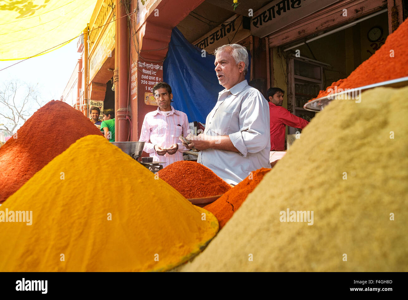 Jaipur, IndiaMarch 20, 2014Unidentified vendor selling a variety of