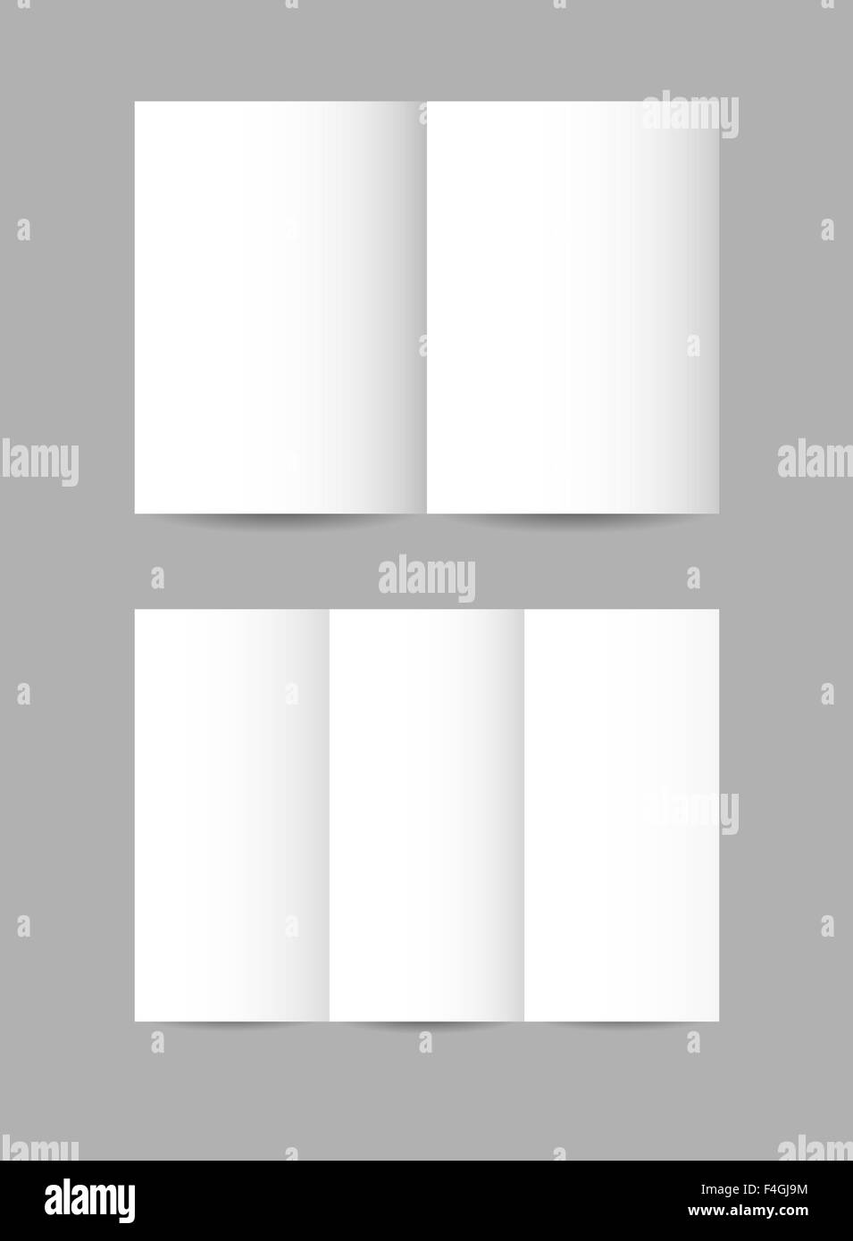 Vector simple folded paper leaflets in white color Stock Photo