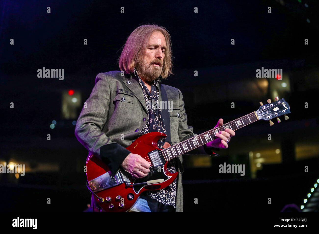 Music artist TOM PETTY & THE HEARTBREAKERS bring their 2014 Summer Tour to Raleigh, NC.  Tom Petty and the Heartbreakers is an American rock band from Gainesville, Florida. Stock Photo