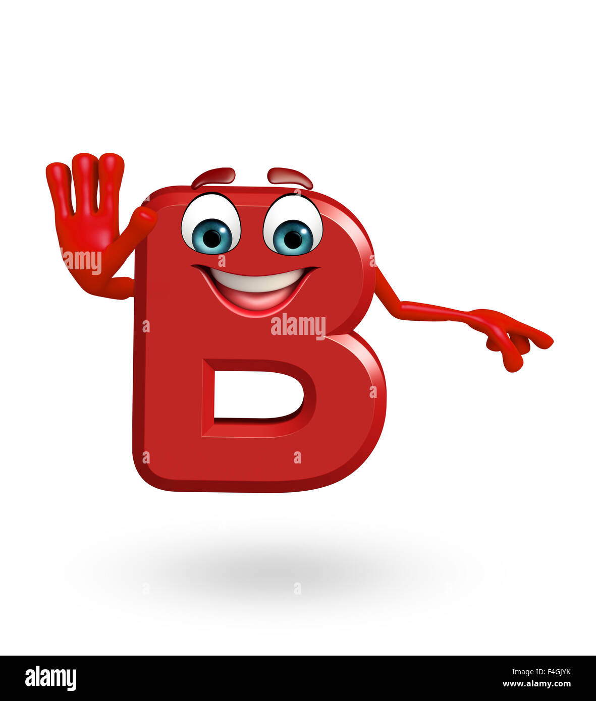 3d rendered illustration of alphabet B Cartoon Character Stock Photo