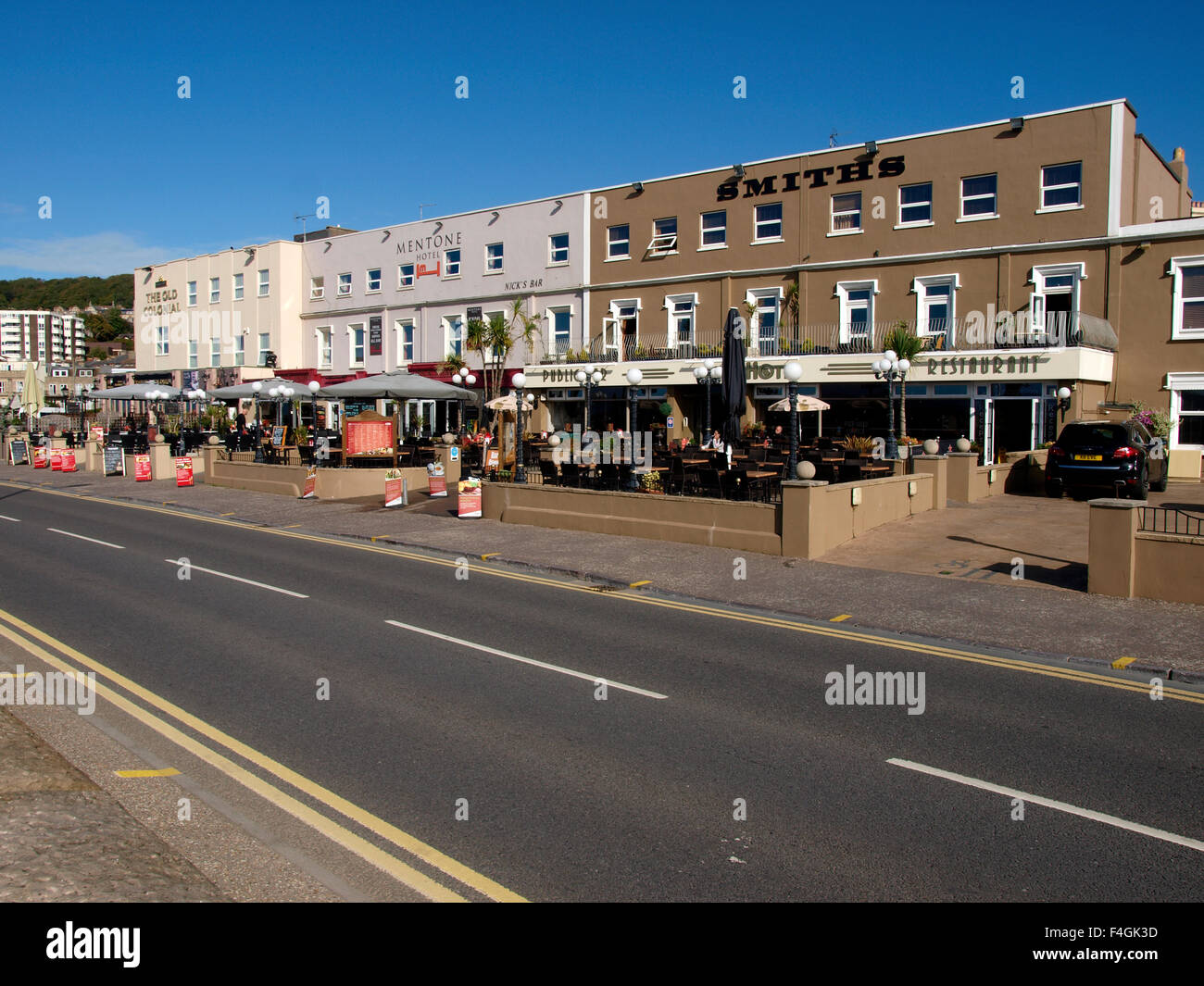 Seafront Hotels, Bars and Restaurants, Weston-super-Mare, Somerset, UK Stock Photo