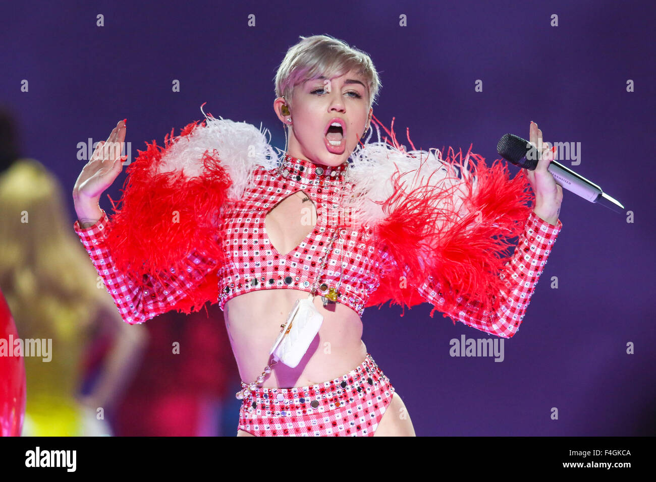 Miley Cyrus Performs Live in Concert as part of her 2014  Bangerz World Tour Stock Photo