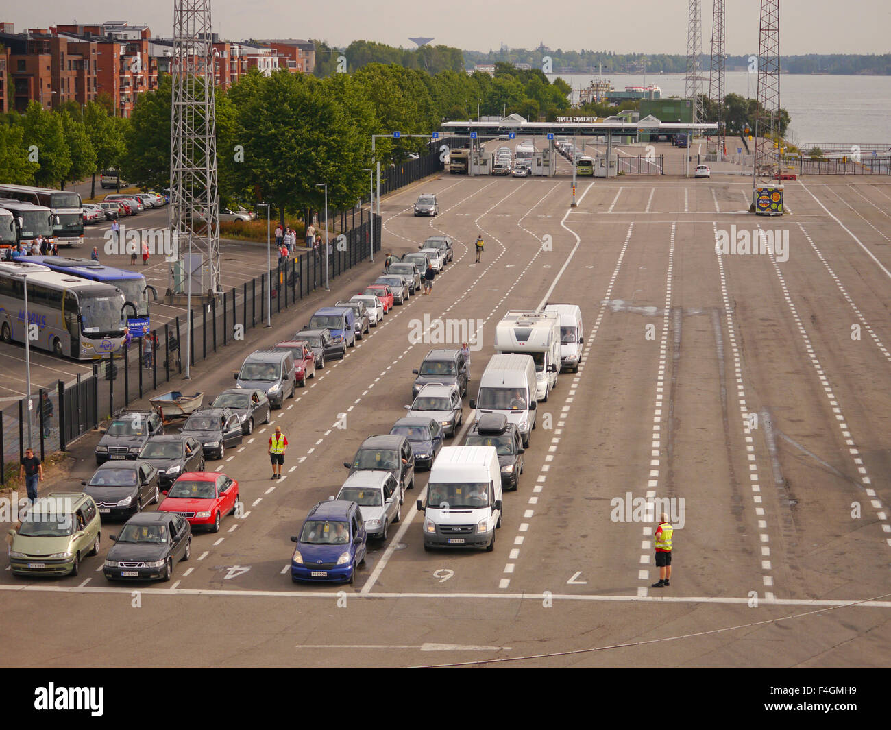 Cars Queuing Up For The Helsinki To Tallinn Ferry At Helsinki