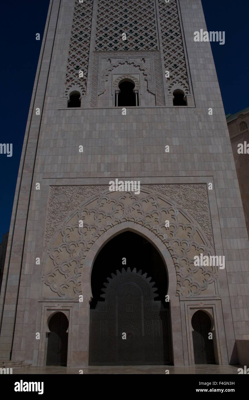 The Hassan II Mosque or Grande Mosquée Hassan II in Casablanca, Morocco Stock Photo